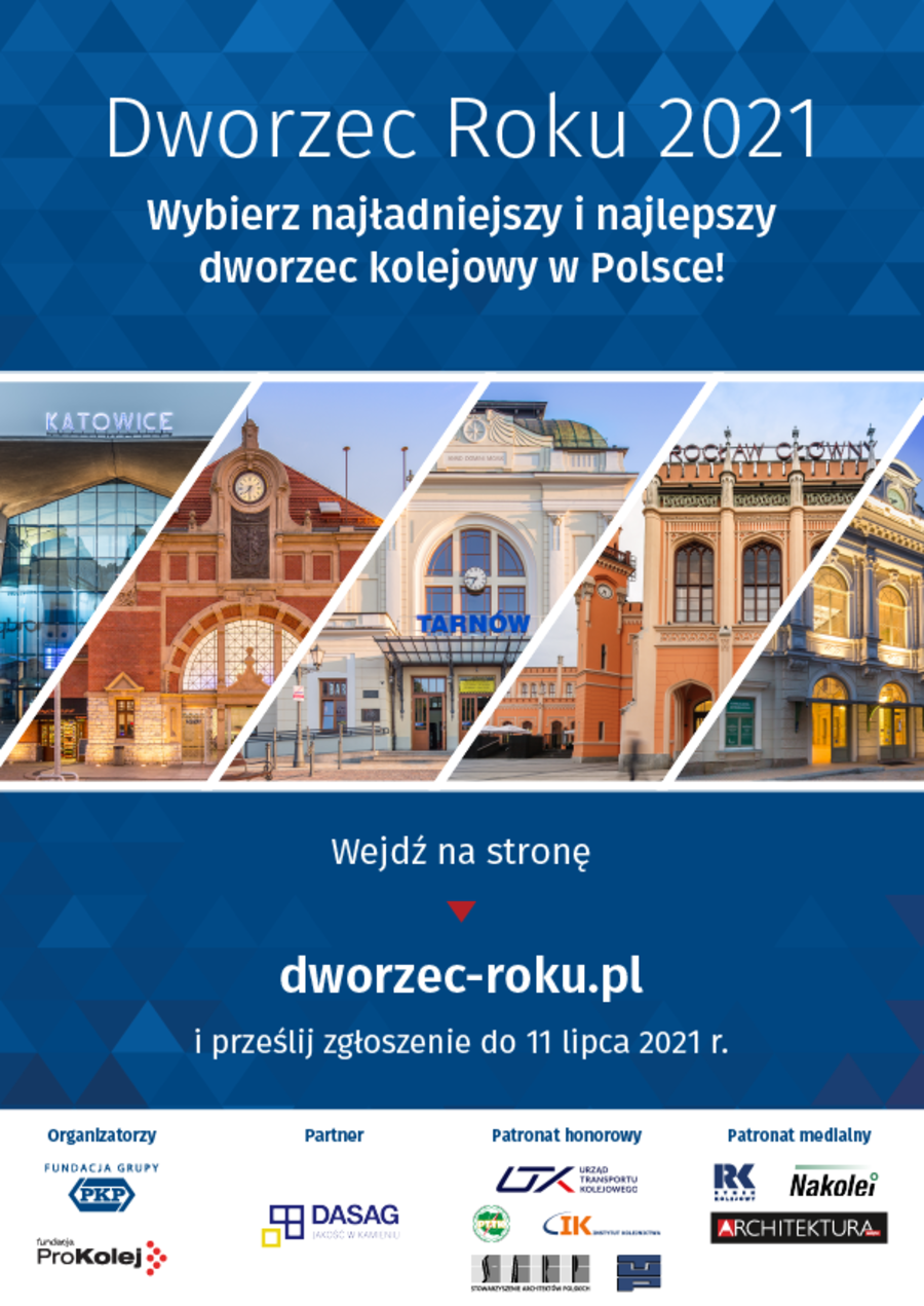 Plakat konkursu "Dworzec Roku"